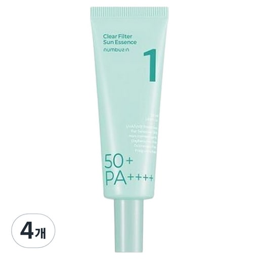 1番清楚真の澄んだ水膜線クリームSPF50+ PA++++, 50ml, 4個 透明保水 薄膜感