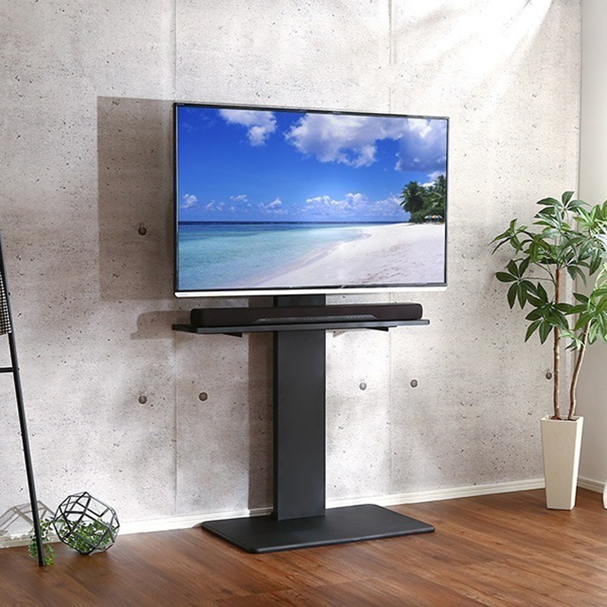 壁寄せテレビスタンド ハイ固定タイプ ロー ハイ共通 サウンドバー 100cm幅 SET 32から60インチ対応