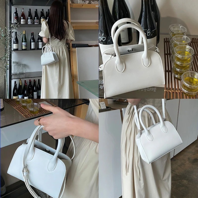 【ホワイト牛革バッグ】レザーバッグ　 本革　レザー　ミニバッグ　ショルダー　ハンドバッグ　2way