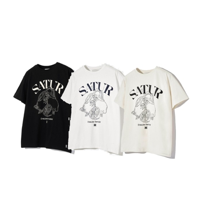 SATUR Cafri Citron Drawing Summer Graphic T-Shirts 3COLOR