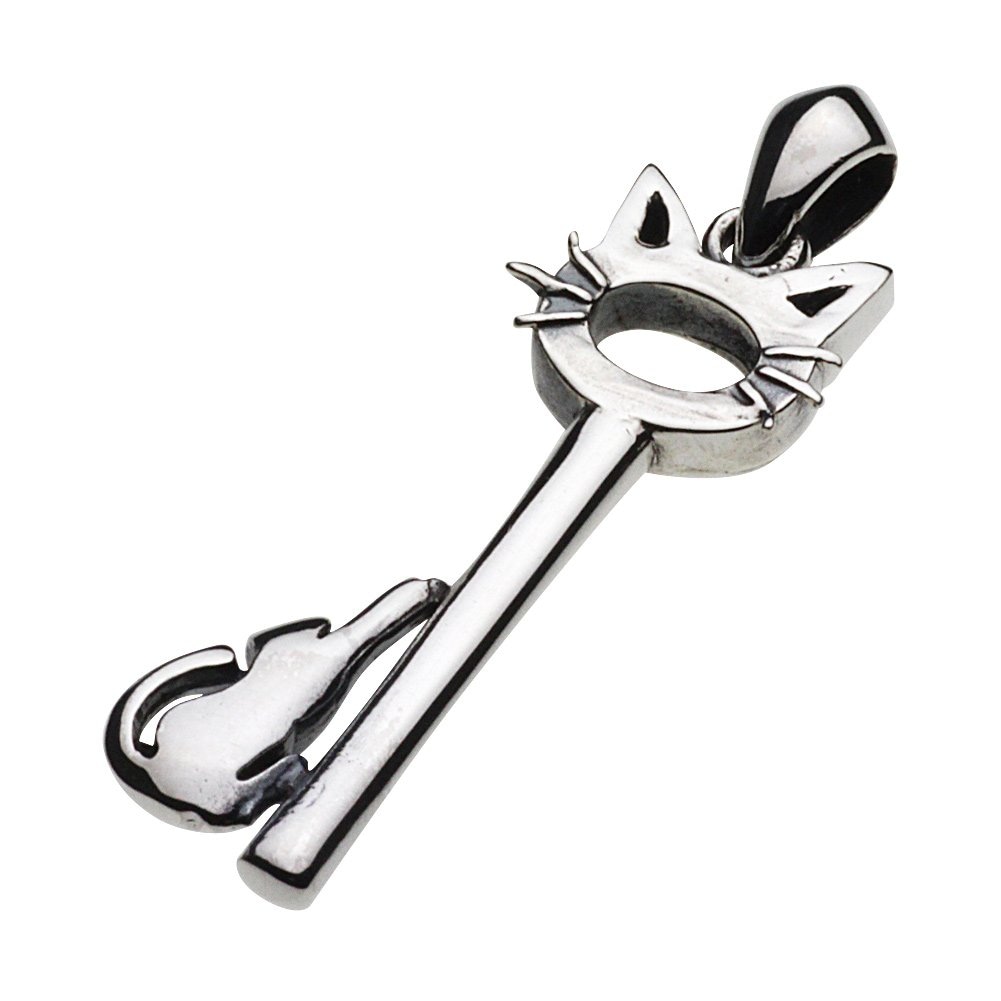 [セノーテ] 鍵ネコ ペンダント【シルバー925 シルバーアクセサリー】 p0516