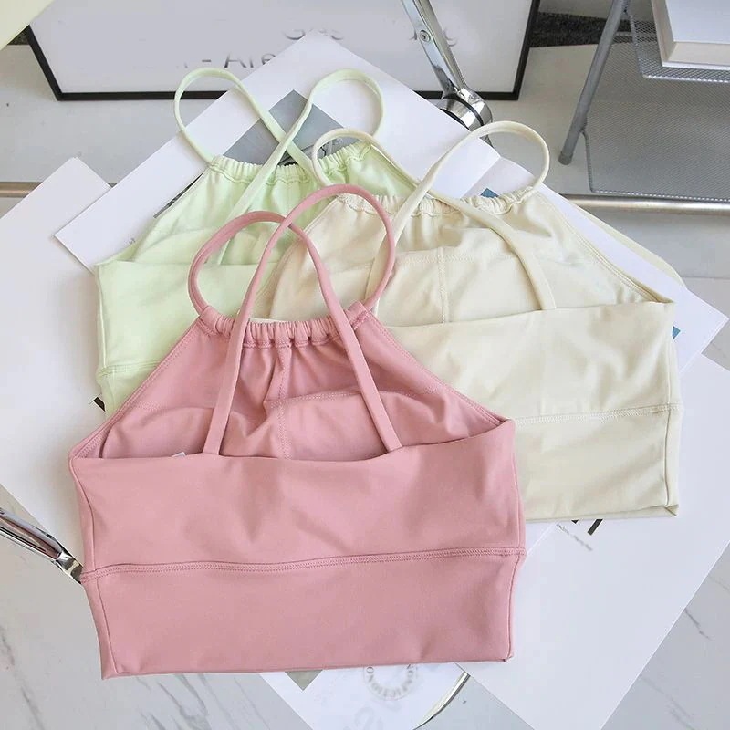 【20点セット】【急速出荷】カップ付き ヨガウェア タンクトップ レディース スポーツブラ ランニング フィットネス ヨガトップス ファッション ホルターネック ヨガ上着