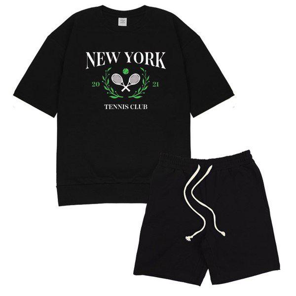 TENNIS CLUB オーバーフィット半袖Tシャツ スウェットパンツ セットアップ 6色_P366950155