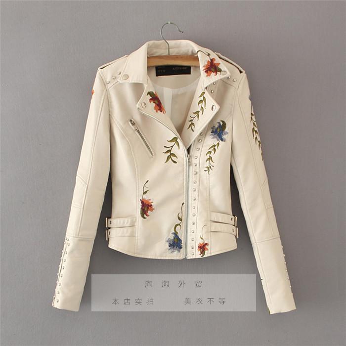 フラワー刺繍ライダースジャケット ライダースジャケット PUレザージャケット ジャケット ショート丈 レザージャケット ３カラー a3313 5,933円