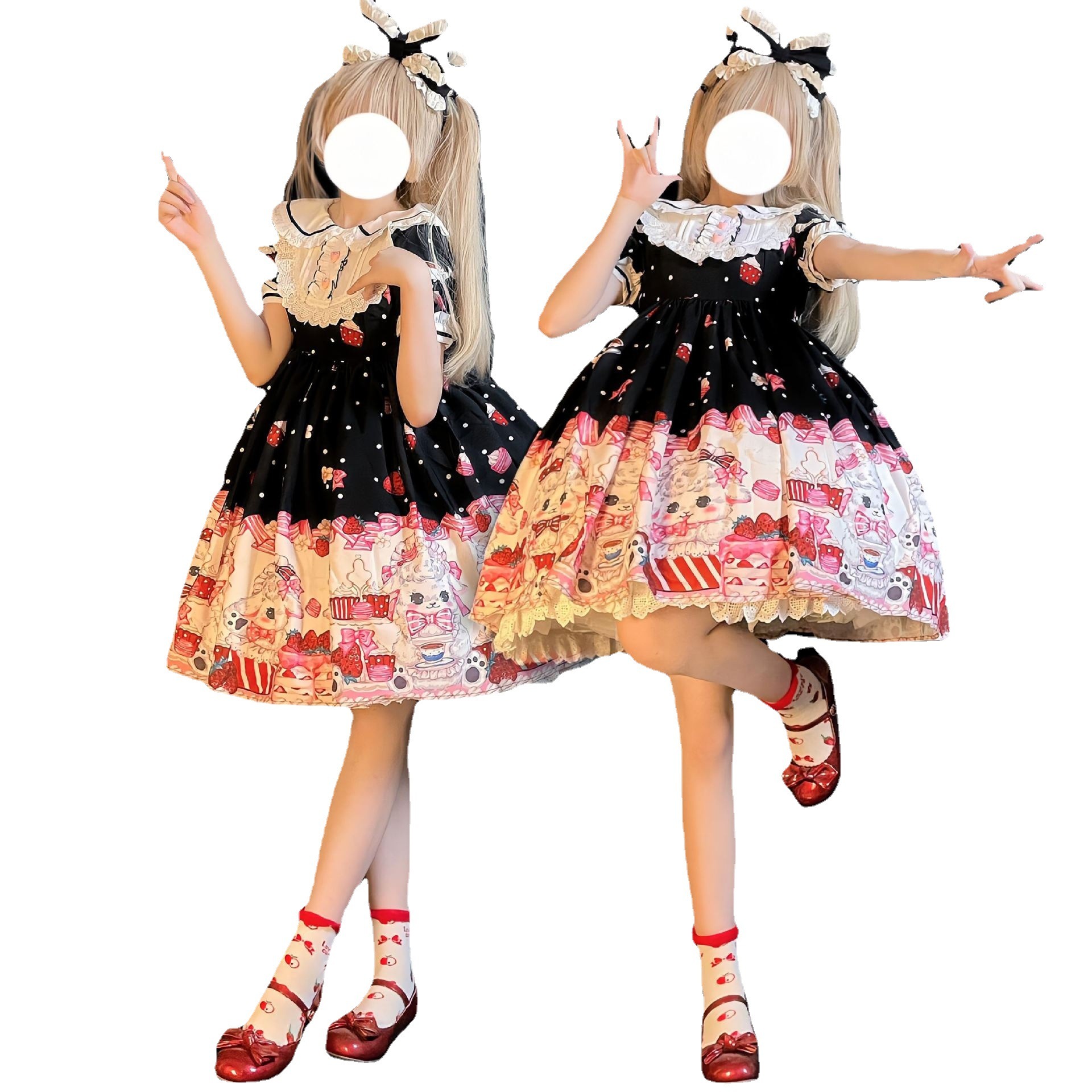 いちごスイーツの優しい女の子のワンピース ロリータワンピース