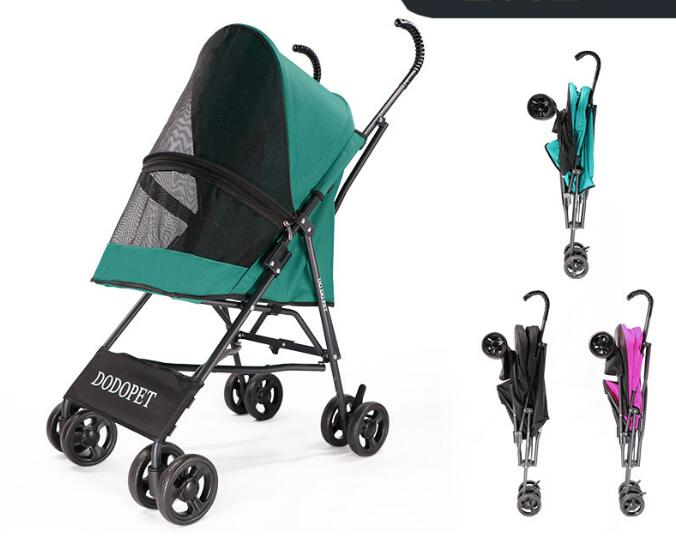 軽量ペットベビーカー　おでかけベビーカー　4輪　折りたたみ式旅行ペットトロリー猫カートキャリア高級犬