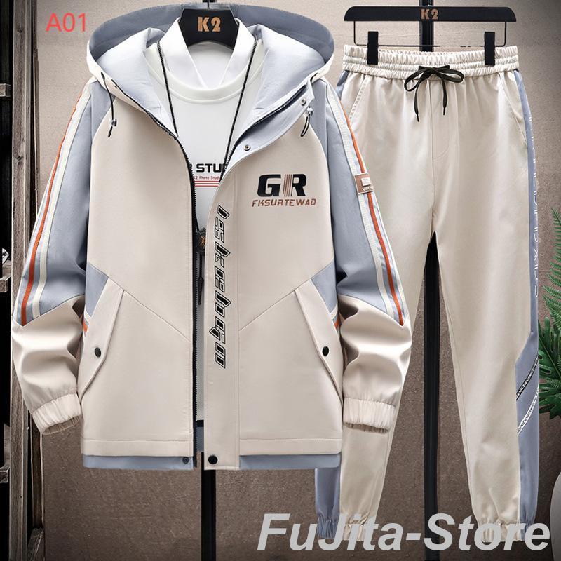 秋の特典ジャケット メンズ 上下セット トレーニングウェア ジャージセット セットアップ フード付き ブルゾン カジュアル 春 秋服 30代 40代 50代