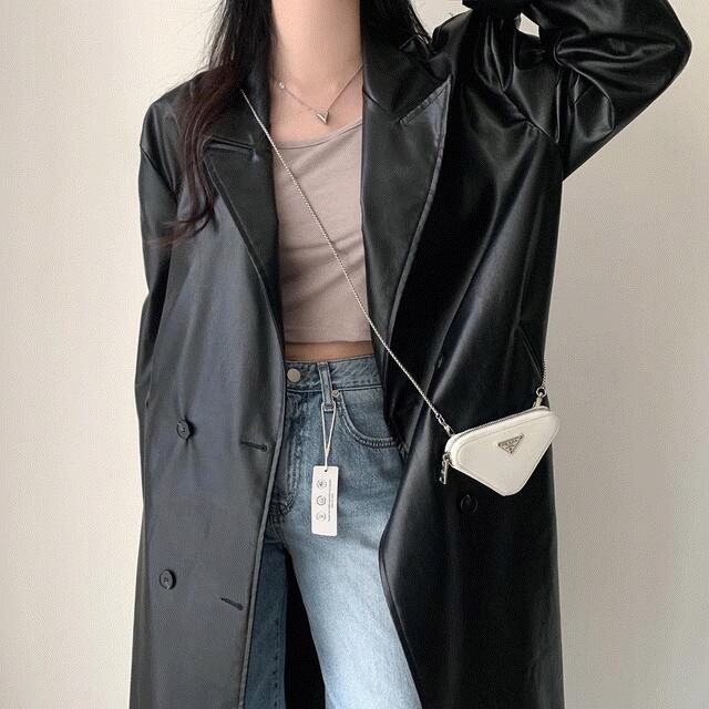 [お問い合わせ殺到] ガールクラッシュレザーダブルロングコート - ct