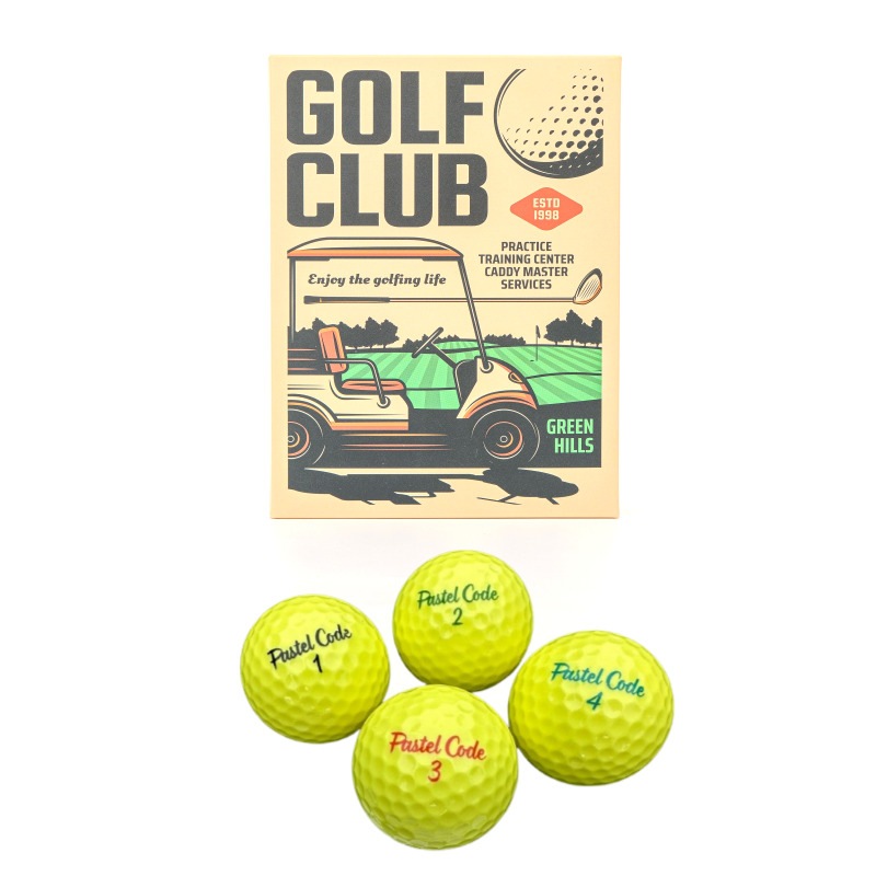 Pastel Code ゴルフ 3ピース 飛距離ゴルフボール 高反発ゴルフボール ゴルフボールプレゼント(イエロー) 1DOZEN 12BALLS VINTAGE-C