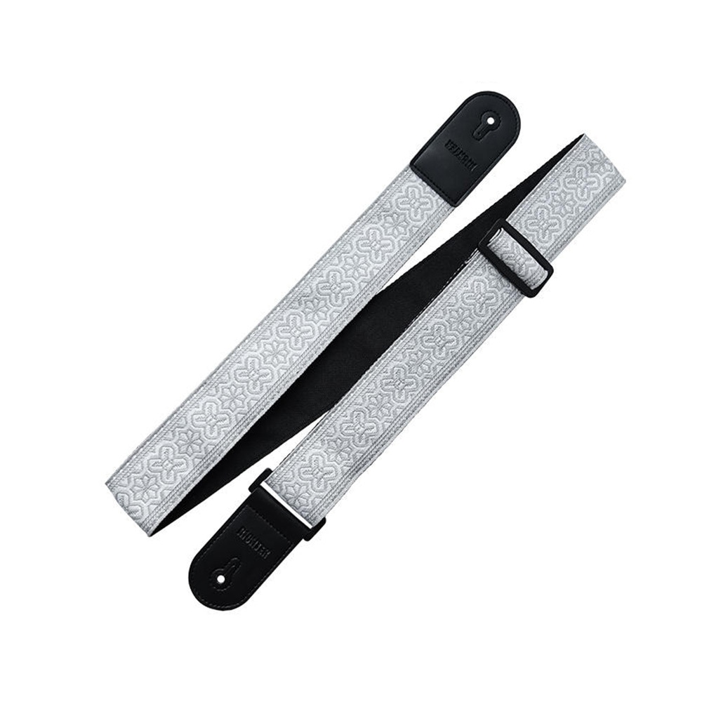 Richterシリーズ Retroシリーズ ナイロンギターストラップ 1956 ホワイト/グレー レトロジャカードニット