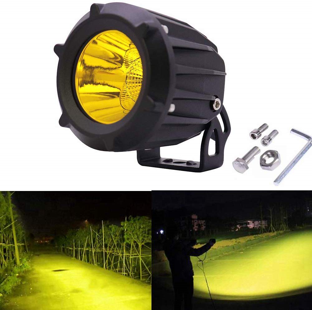 LED フォグランプ 25w 作業灯 CREE製チップ 防水 耐震 DC 9-32V対応 オードバイ バギー適用 PCレンズ スポットライト イエロー 1年間の保証