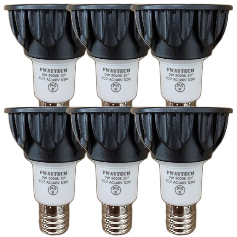 FWAYTECH レフ電球 led E17口金 昼白色5000K 調光器対応 5W ハロゲン電球代替40W50W相当 中角30度 ダクトレールLEDスポットライト 密閉器具対応 (5000K昼白色相