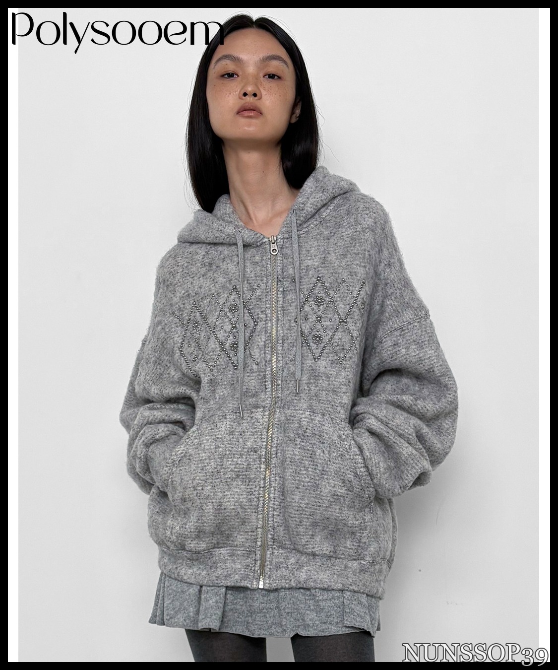 Qoo10 POLYSOOEM FLUFFY ARGYLE パーカー [