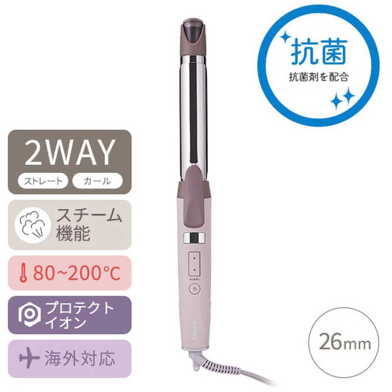 テスコム　プロテクトイオン 2WAY スチームヘアアイロン 26mm 80℃～200℃ 海外対応 交流(コード)式 コットンベージュ　TW752A-C