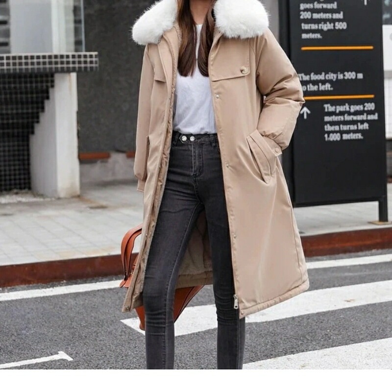 アウターニュースタイル おしゃれ ゆったり中綿コート 大きめサイズロング丈 ウエスト引き締め 中綿コート 保温 防寒カジュア 裏起毛ファッション ダウンジャケット