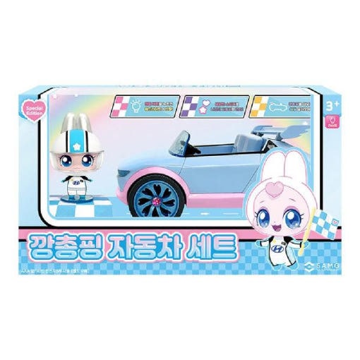 キャッチ！ティニピン X HYUNDAI カンチョンピン カーレーサー 自動車セット/限定版/コラボレーション/ミニ フィギュア/LED ライト