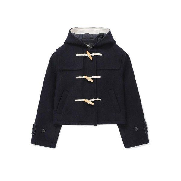 ジャケット JQS CO2404CT70-NA ウーマン フード ショート ダッフル コート ネイビー