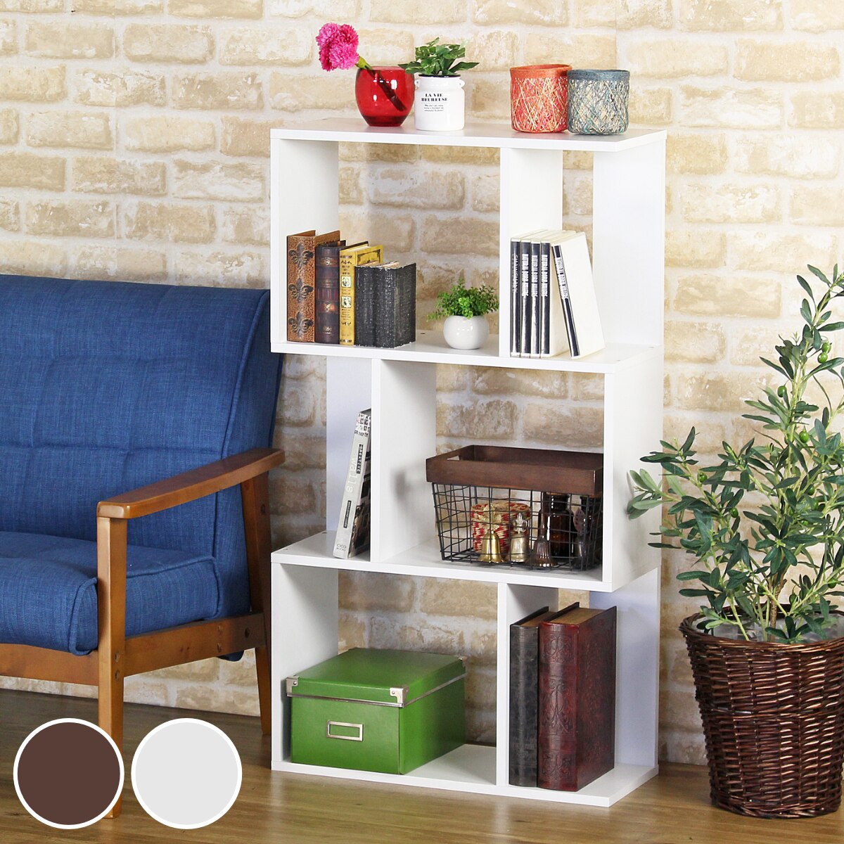 オープンラック 3段 本棚 ジグザグラック 幅59cm ディスプレイラック 飾り棚 A4 収納 リビング収納 収納家具 S字 S字ラック 間仕切り 棚 シンプル 縦置き 横置き ラック 5,359円