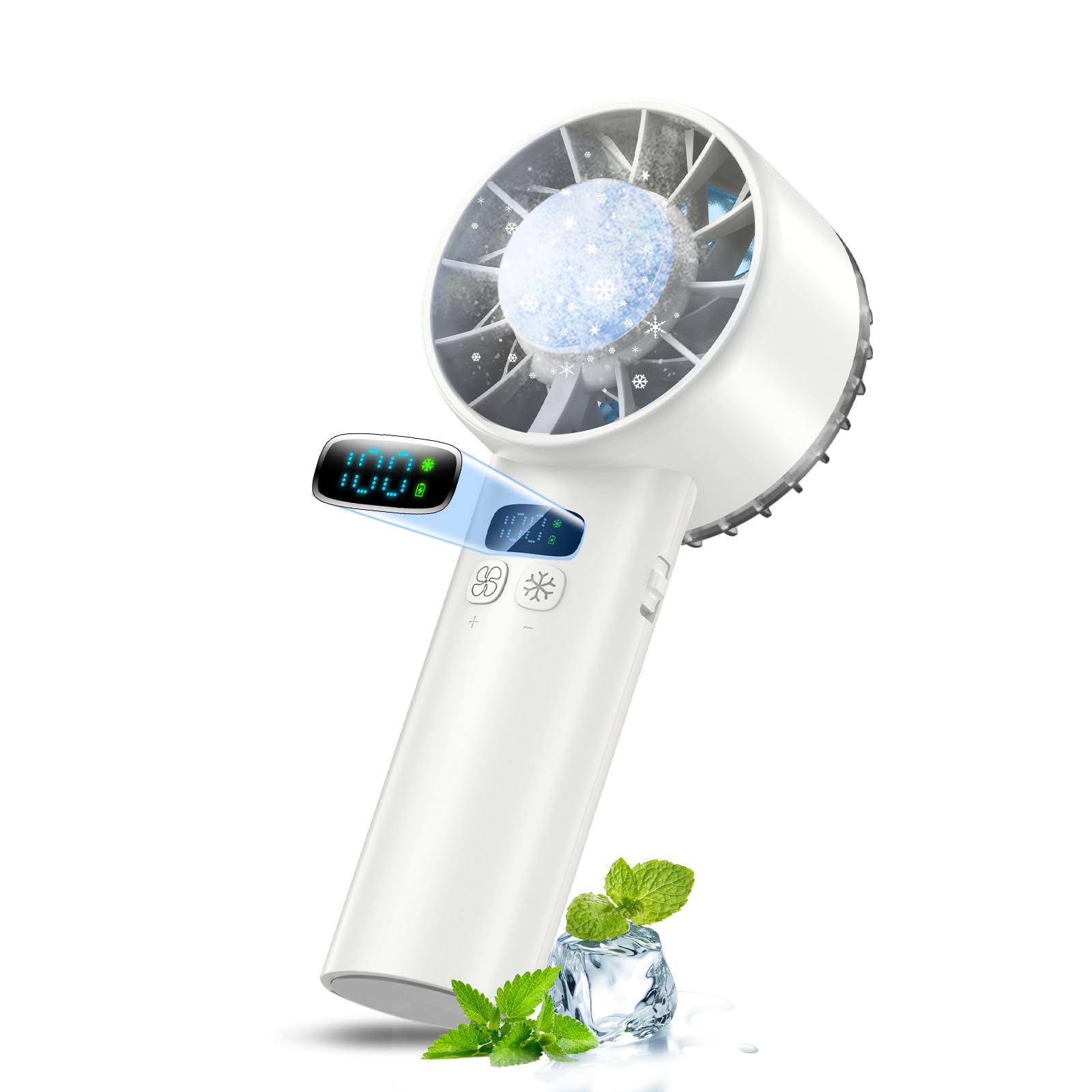 ハンディファン 冷却プレート【2025年最強超大風速】手持ち扇風機 携帯扇風機 100段階風量調節 超強力送風 接触冷感 急速冷却 小型扇風機 軽量 Type-C充電式 最大16H連続使用 5200m