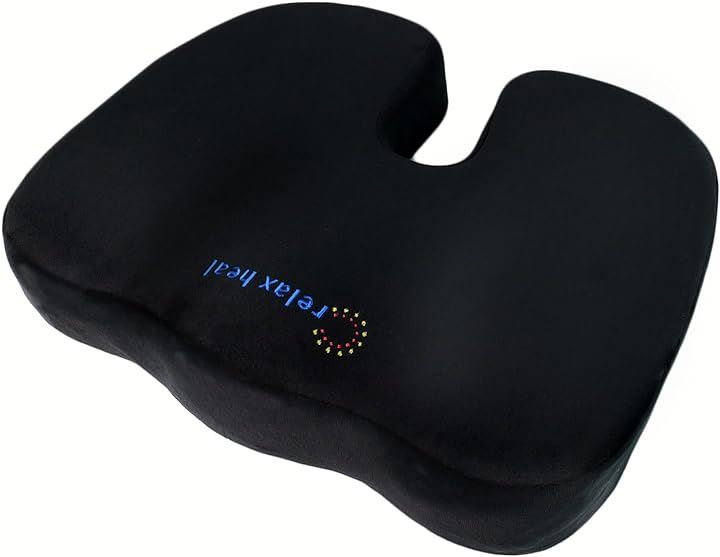 relaxheal 低反発クッション 座布団 椅子 シートクッション お尻が痛くならない 車 オフィス プレミアムメモリーフォーム