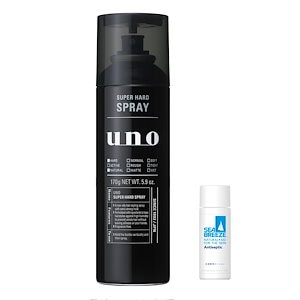 uno(ウーノ) スーパーハードスプレー 整髪料 170g おまけ メンズ 男性 超強力 スタイリング キープ 崩れない 湿気 固定 持続 無香料