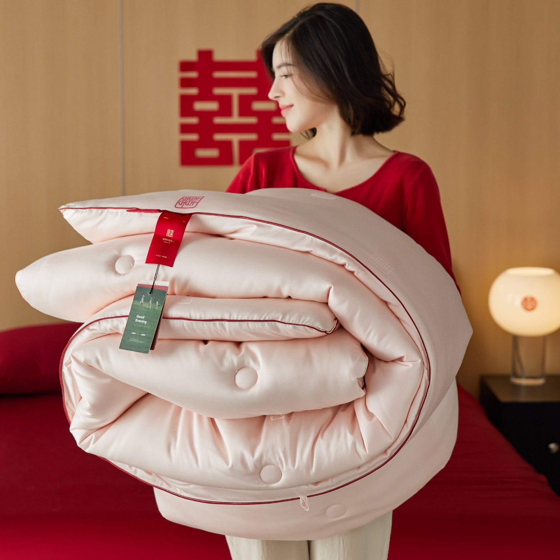 20％シルクタンパク質愛の結婚結婚春と秋のキルト新婚夫婦柔らかい肌にやさしい結婚式のキルト四季の厚い冬のキルト