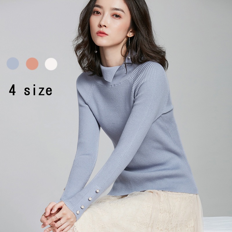 セーター レディース ニット 長袖 秋 冬 ショート丈 可愛い チュニック 無地 カジュアル トップス オフィス ベーシック 洗える おしゃれ シンプル 着やせ 上品 大きいサイズ