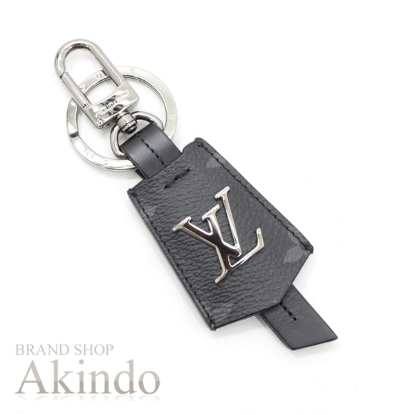 【新品・未使用】ルイヴィトン キーリング キーホルダー バッグチャーム ポルトクレ・クロッシュ クレ モノグラム エクリプス 黒 ブラック LOUIS VUITTON ロゴ刻印 LVロゴ メンズ M