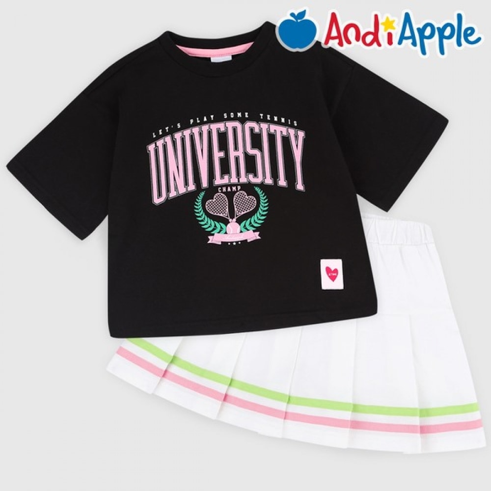 [アンディアップル] クイーンカースクールルックプリーツスカート上下