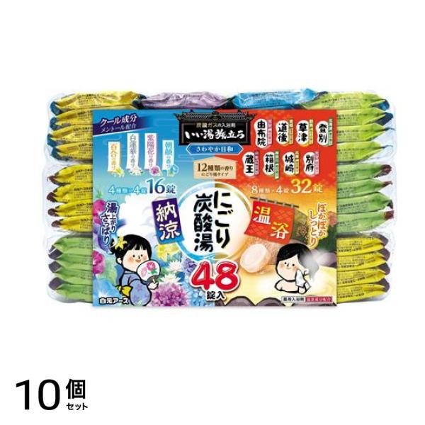 いい湯旅立ち にごり炭酸湯 さわやか日和 48錠入 10個セット