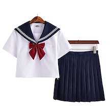 YIWASTAR:セーラー服半袖 高校生 ハロウィン コスプレ 制服 (S-5XL) スカート40センチ 60センチ 85センチ種類豊富 JK 上下セットコスチューム 男女兼用