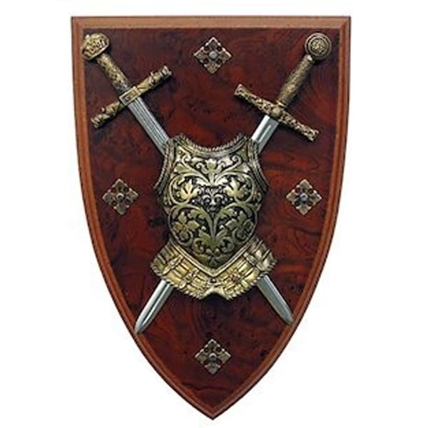 模造刀 ソード&盾 ディスプレイ DENIX デニックス 508 29cm 壁飾り 刀 レプリカ 剣 刀 ソード 西洋 コスプレ ミニ ペーパーナイフ インテリア 壁掛け アート