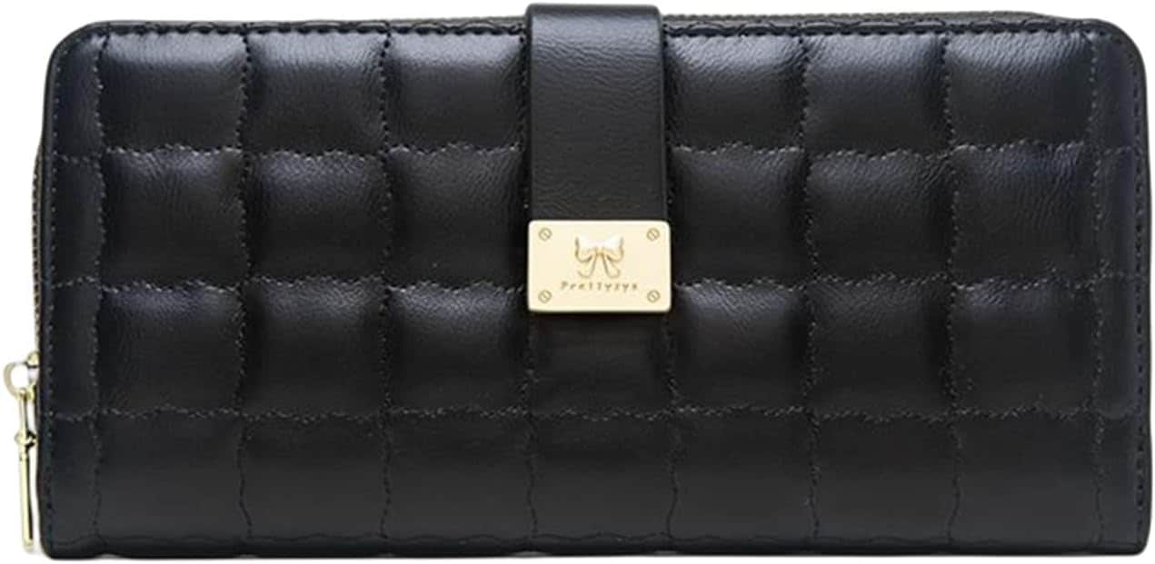 【20%OFFクーポン】2つ折り 長財布 レディース 大人 財布 リボン チェック 英字柄 ファスナー ボタン コインケース 大容量 スマホ入れ可 カード入れ 小銭入れ 多機能 お手頃 使いやすい 美