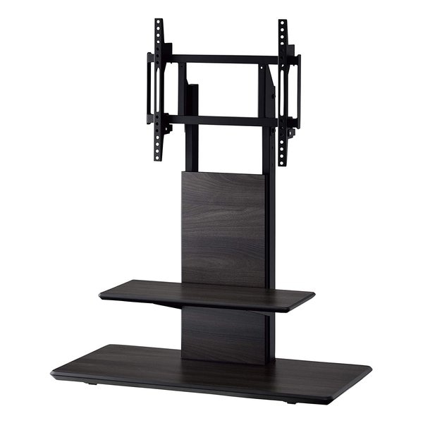 自立型テレビスタンド 77V型 キャスター付きグレー木目 テレビ台 KF-970