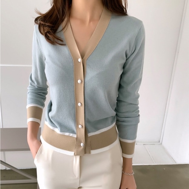 春カーディガン オフィスカジュアル 長袖カーディガン カジュアルカーディガン トップス ニットソー セーター カーディガン 上着 袖あり 長袖 Vネック スリム タイト 細身 Iライン スマート
