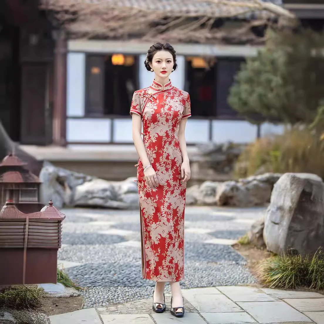 ワンピースドレスドレス改造されたチョンサムの母チョンサムは若く見え日常生活のためにチョンサムスカートを着ることができます