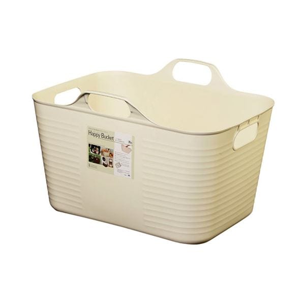 (5セット) ヒマラヤ化学 ハッピーバケット 角 Mサイズ アイボリー MMT50848X5