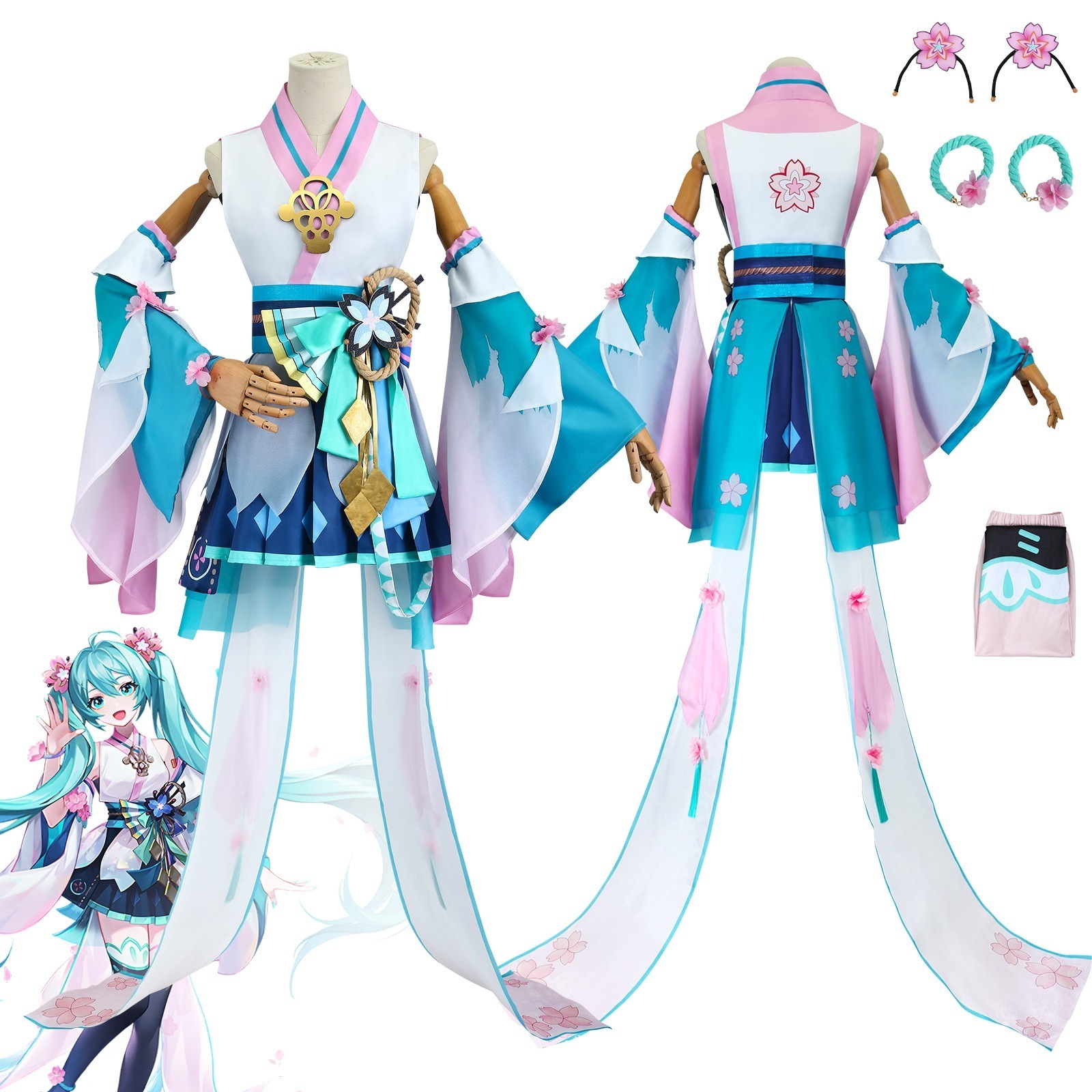 コスプレ 初音陰陽師 リンケージ 初音ミク 覚醒前 初音 コスプレ衣装一セット