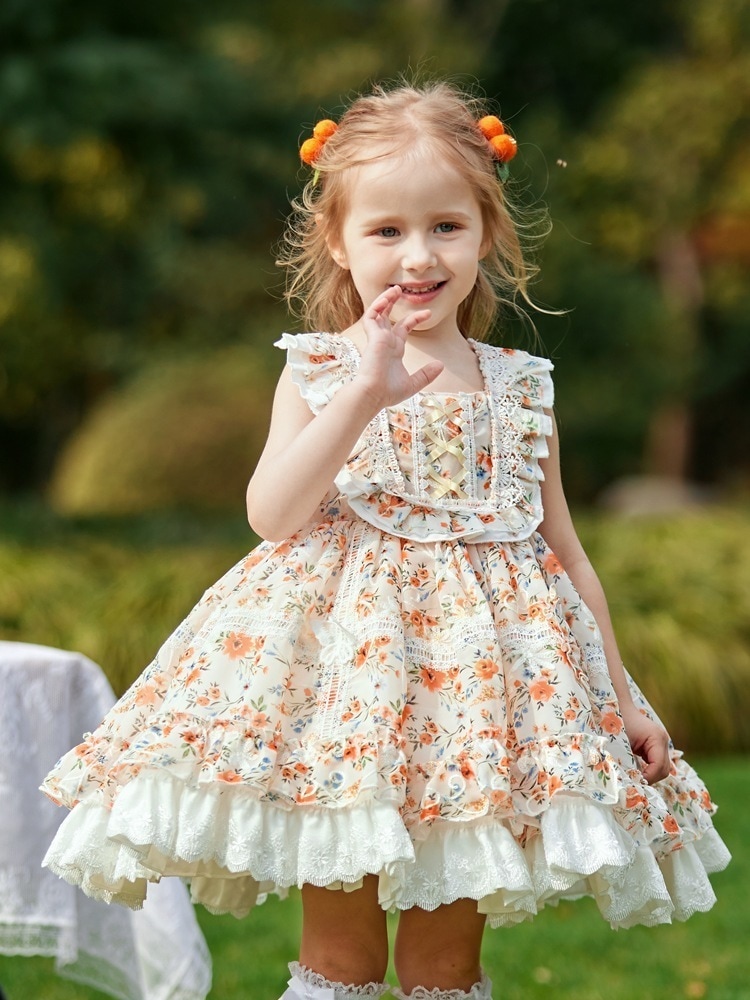 ドレスサマーガールロリータ花柄刺繍ロリータプリンセスドレス 7,683円