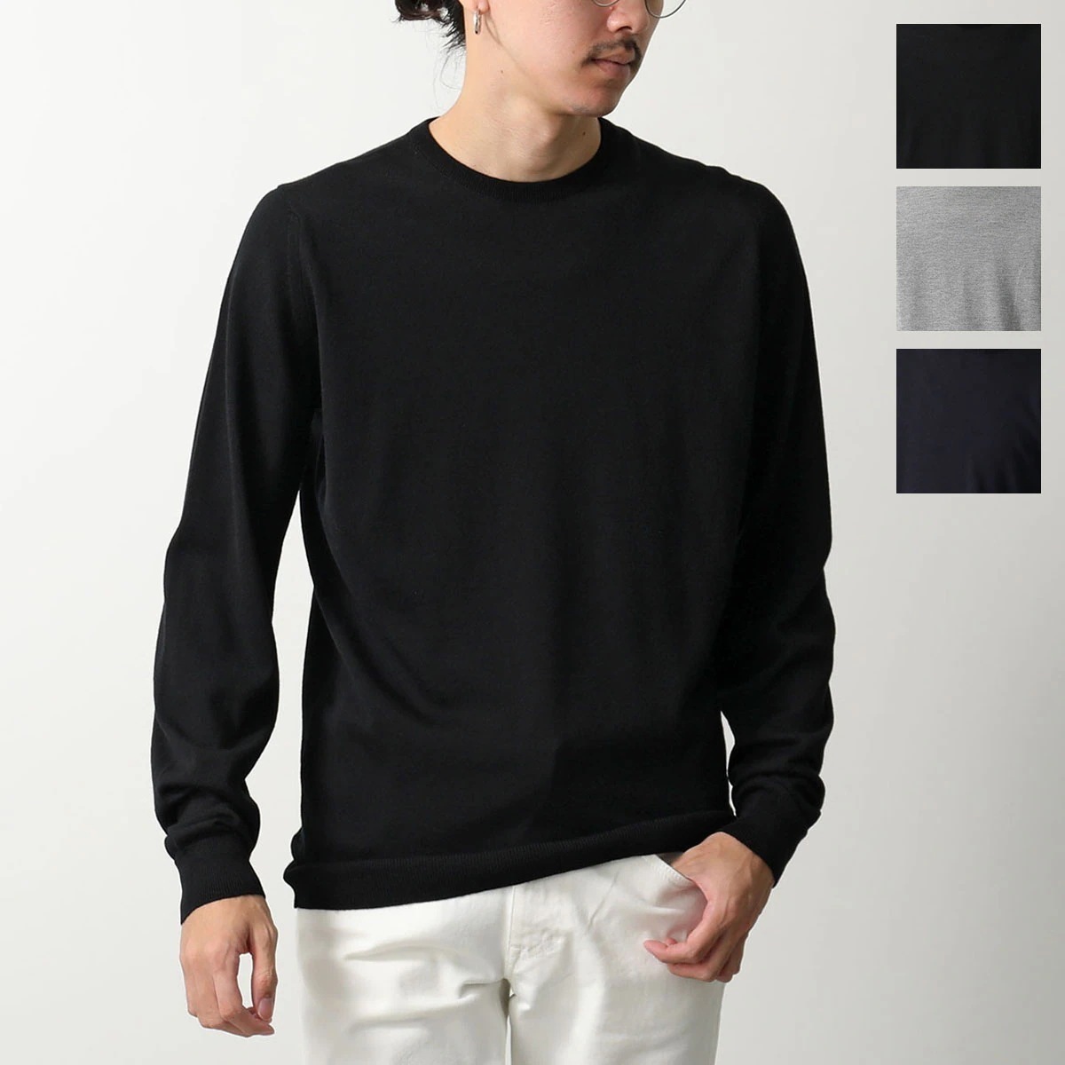 JOHN SMEDLEY ジョンスメドレー ニット FARHILL ファーヒル STANDARD FIT メンズ メリノウール クルーネック 長袖 カラー2色