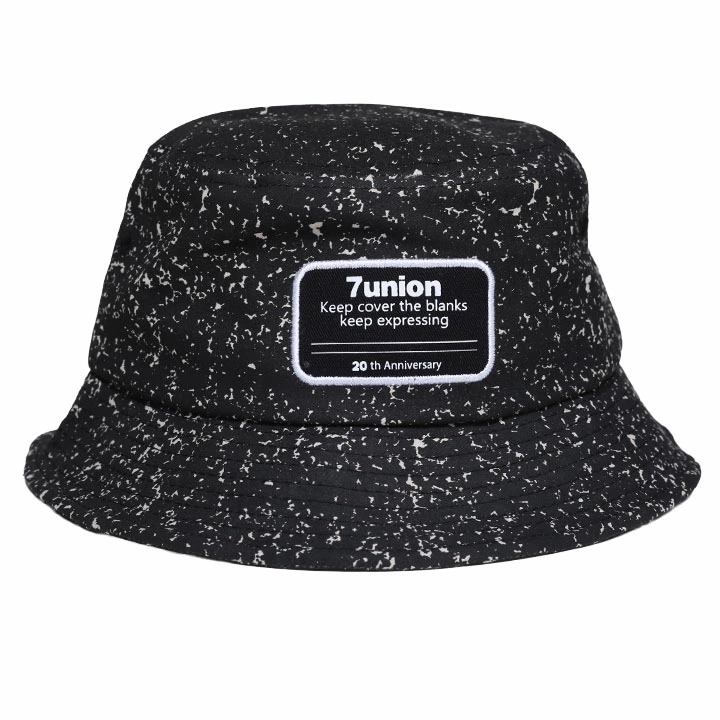 7union ハット メンズ レディース 春夏秋冬用 黒 大きいサイズ セブンユニオン 帽子 hat バケットハット バケハ おしゃれ 総柄 ワッペン パッチ