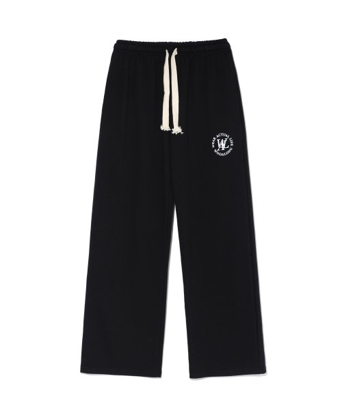 Flor logo long wide pants - BLACK