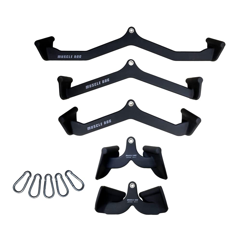 アタッチメント 5点セット ケーブルトレーニング用 筋トレ ケーブルマシン マググリップ ジム用品ラットプルダウン チンニング 背中・背筋トレーニング