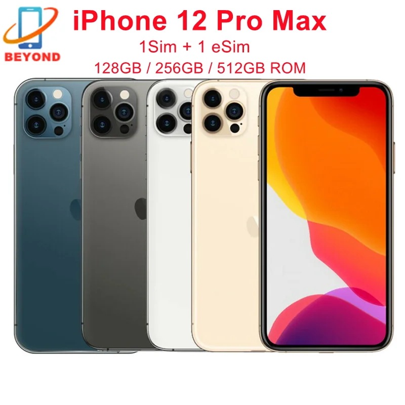 Apple-iPhone 12 pro max,128 GB, 256 GB, 512GB rom,オリジナル,6.7インチ,不規則,ram 6 gb,a14,フェイスID,nfc,5g,ロック解除 137,483円