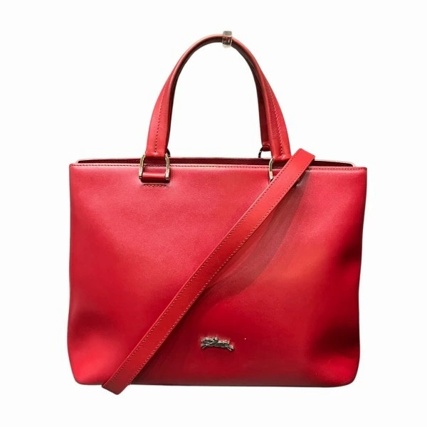 ロンシャン レザー ルビスレッド 2WAY バッグ トートバッグ ショルダーバッグ 【中古】