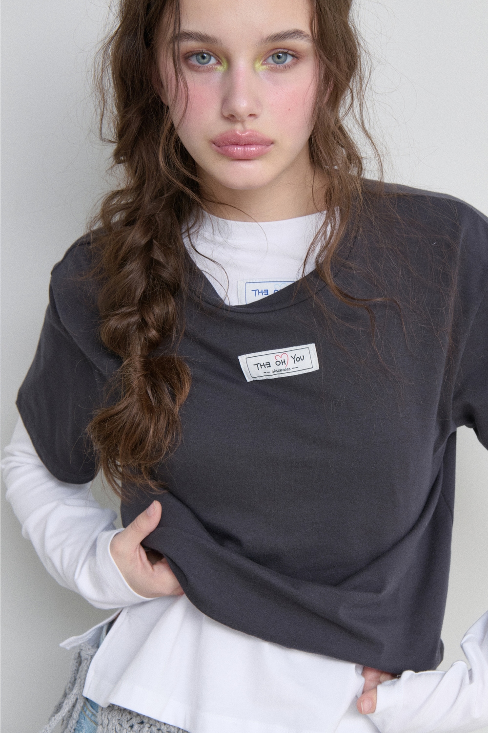 [THEOHYOU] SHORT SLEEVE LAYERED SET (2 COLOR) 11,900円