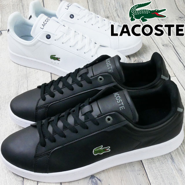 ラコステ メンズ スニーカー カーナビー プロ BL23 1 SMA ローカット カジュアルシューズ 45SMA0110 312 ブラック/ホワイト 黒 42 ホワイト/ネイビー 白 シンプル レザー