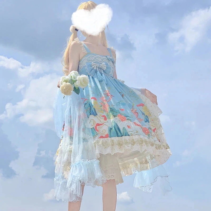 ロリータスカートjskキャミソールワンピースcos服かわいい二次元の日常 レディース 韓国