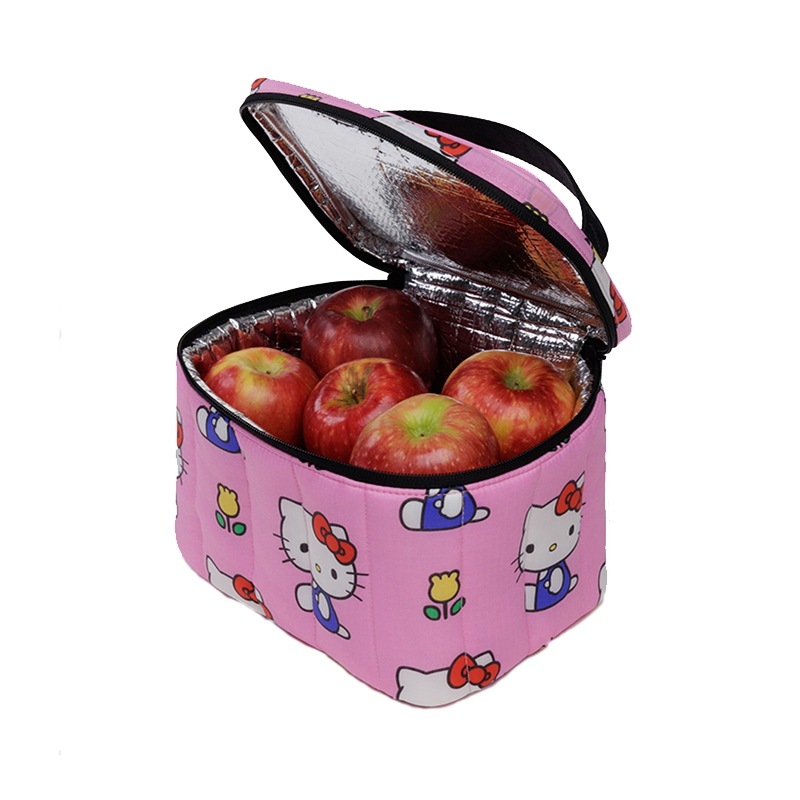 [キティ コラボ] サンリオ 保冷 ランチバッグ 折りたたみ式 トートバッグ ピクニック マイバッグ デリ ルフル パッカブル パッキング 保冷バッグ おしゃれ 通勤 弁当 かごバッグ バグゥ