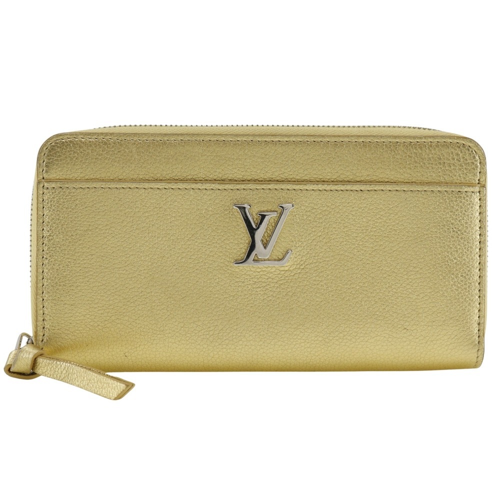 ジッピーロックミー 日本限定色 M69058 長財布 グレインカーフレザー ゴールド UB5109 レディース 中古品